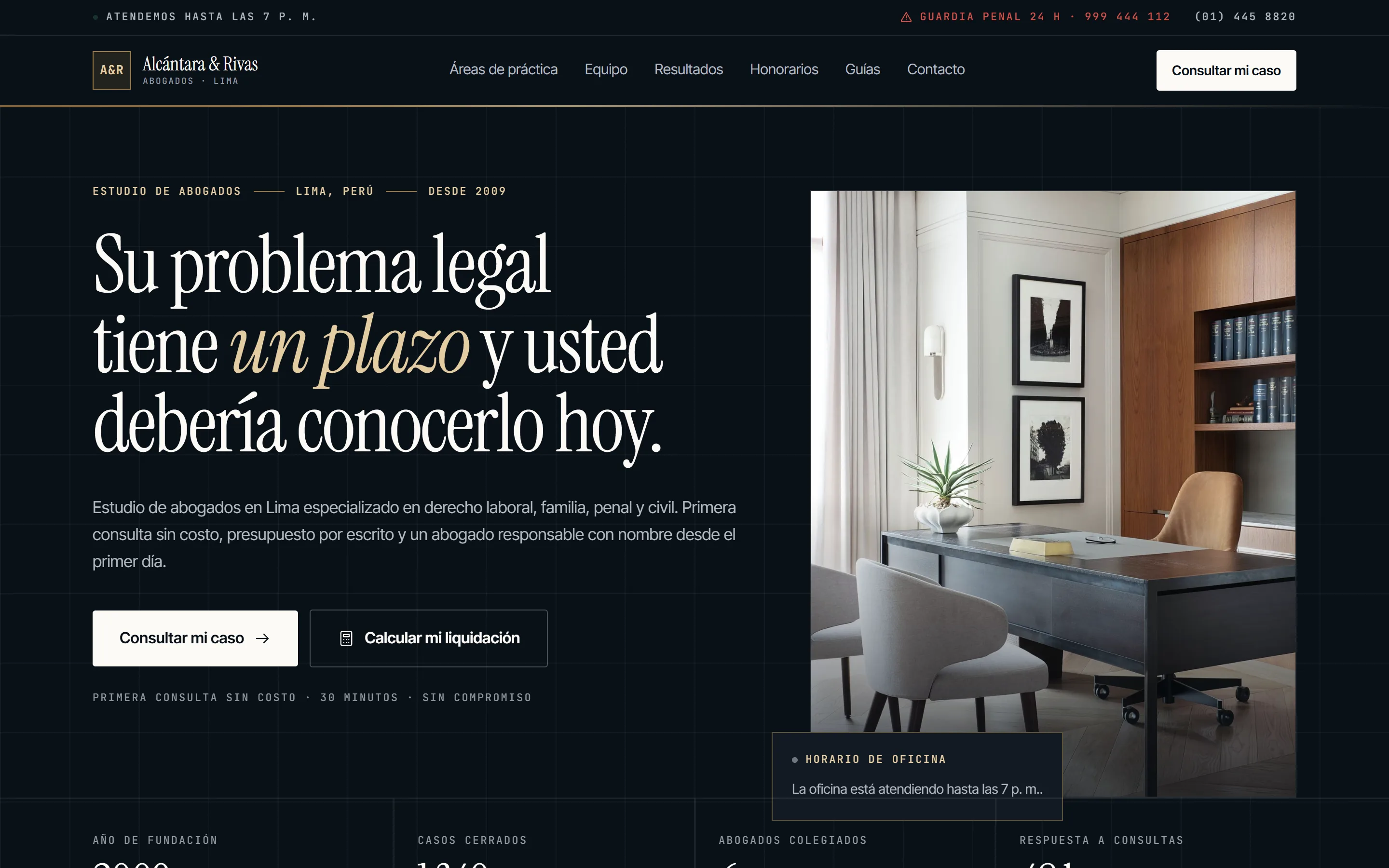 La portada de Alcántara & Rivas vista en una computadora